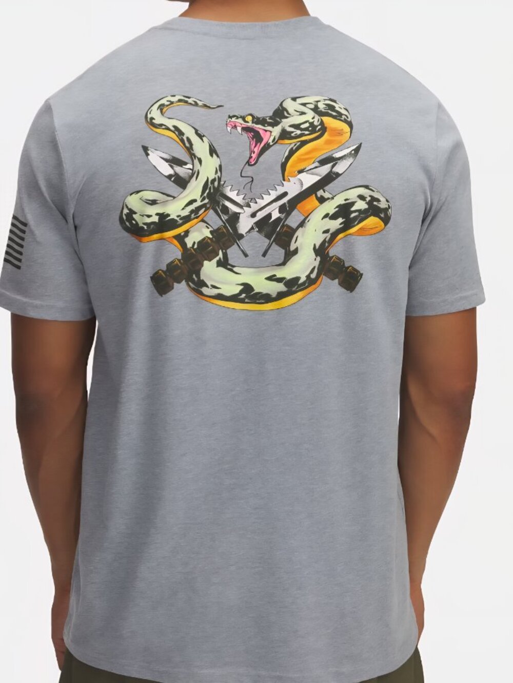 Men's Under Armour Freedom Snake Knife Cotton Steel Gray T-Shirt